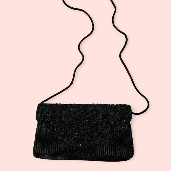 Vintage black beaded shoulder bag - Picture 2 of 6